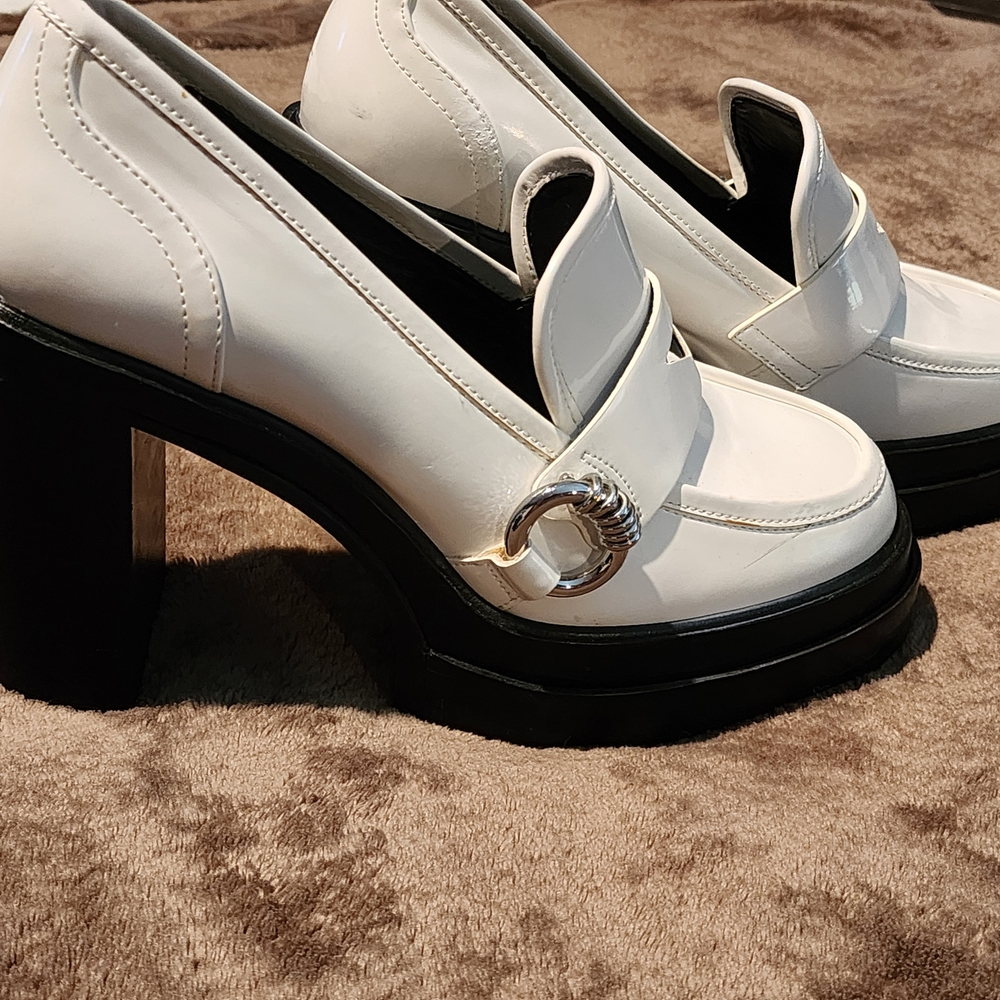 Gianni Bini White Platform Loafers